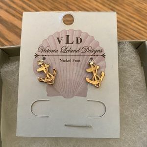VLD Victoria Leland Designs Anchor Earrings Nickel Free and Pierced